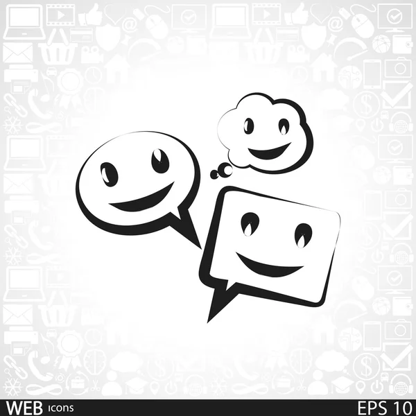 Smile talking bubble icon — Stock Vector