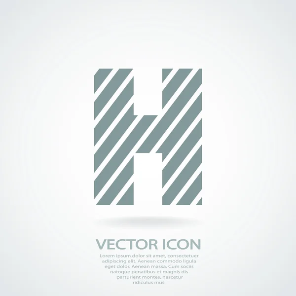 Zebra alphabet letter H — Stock Vector