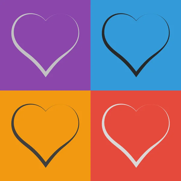 Heart Icon flat design — Stock Vector