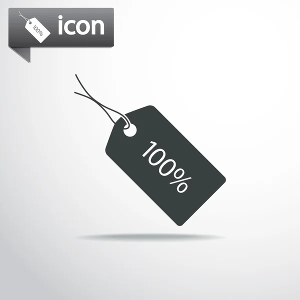 100 por ciento icono de etiqueta — Vector de stock