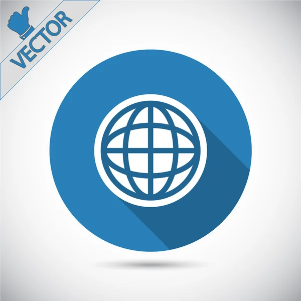 Globe Icon Design plat — Image vectorielle