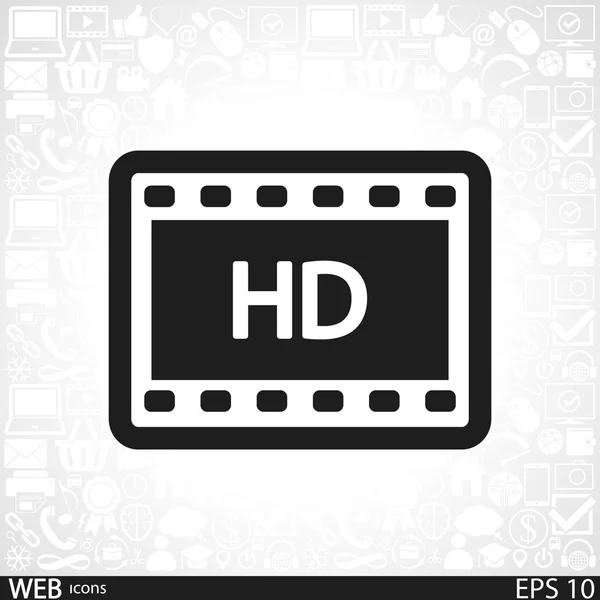 Icono de vídeo HD — Archivo Imágenes Vectoriales