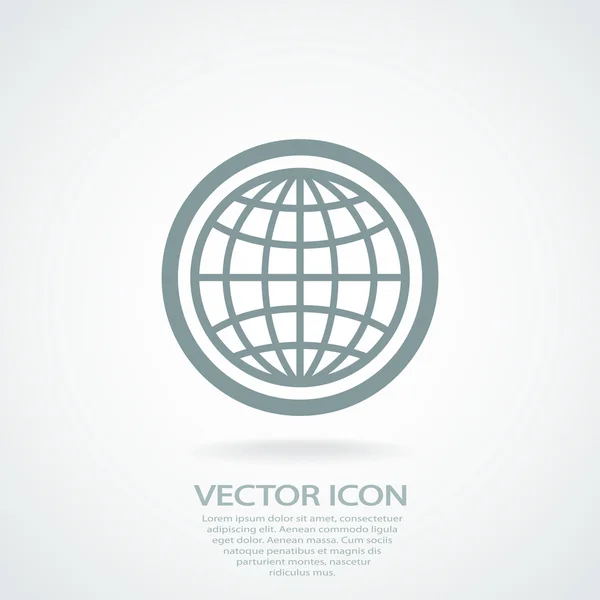 Globe Icon Design plat — Image vectorielle