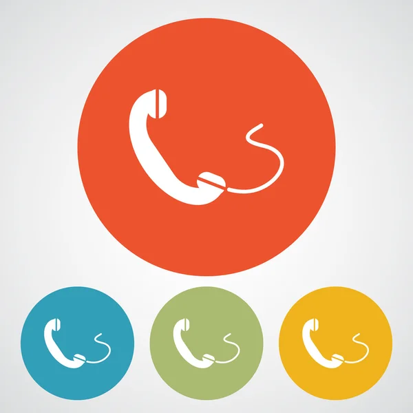 Telefoon, platte pictogram — Stockvector