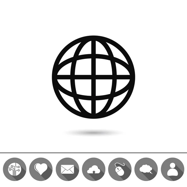 Wereldbol pictogram plat ontwerp — Stockvector