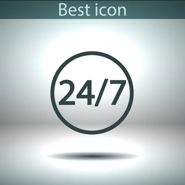 24 horas al día y 7 días a la semana icono . — Archivo Imágenes Vectoriales