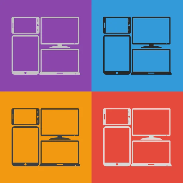 Conjunto de iconos de dispositivos electrónicos — Archivo Imágenes Vectoriales