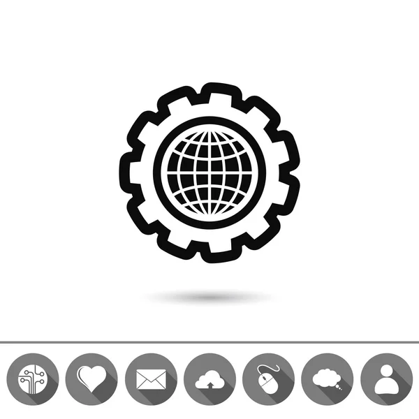 Globe Icon Flat  design — Stock Vector