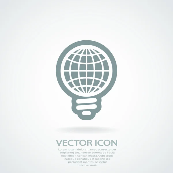 Icono de bombilla global — Vector de stock