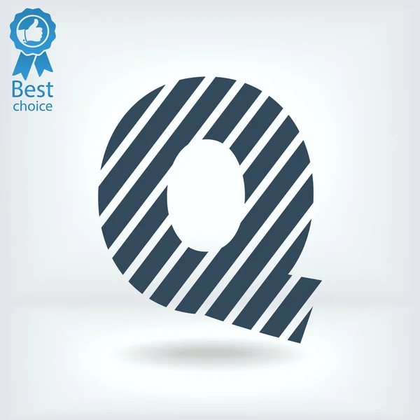 Zebra alphabet letter Q — Stock Vector