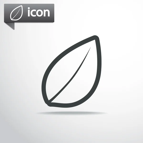 Icône plate feuille — Image vectorielle