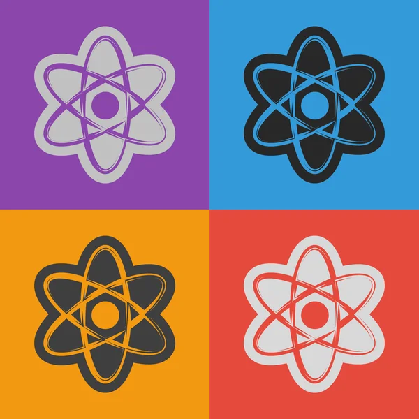 Atom icon. flat design — Stock Vector