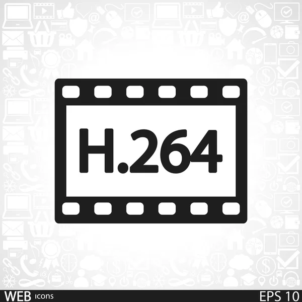 Icona video H.264 — Vettoriale Stock