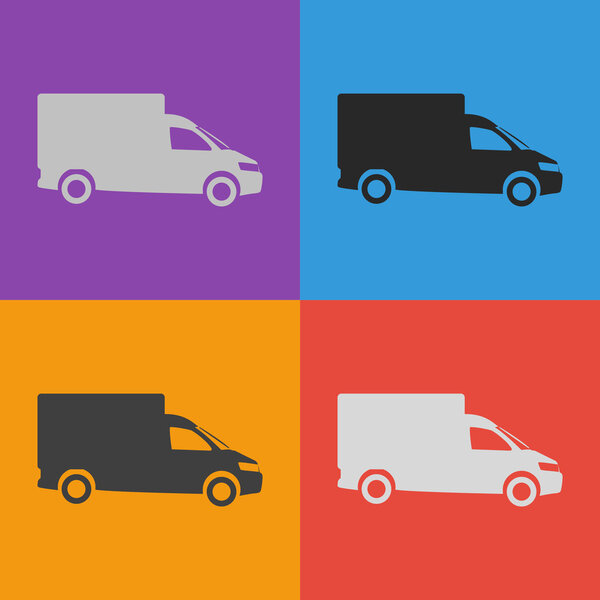 Плоская икона грузовика