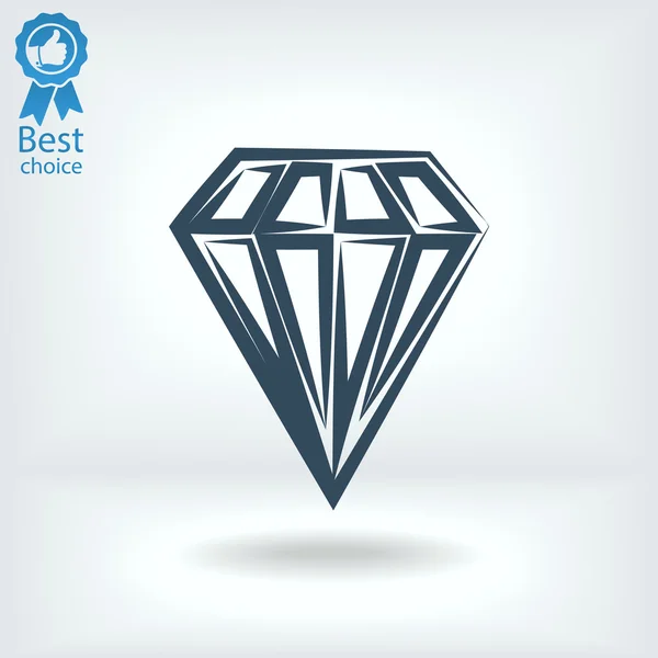 Icono de diamante — Vector de stock