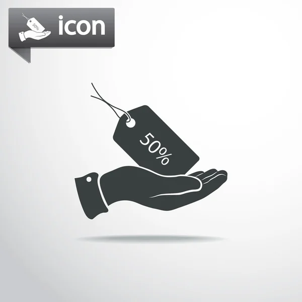 50 por ciento icono de etiqueta — Vector de stock