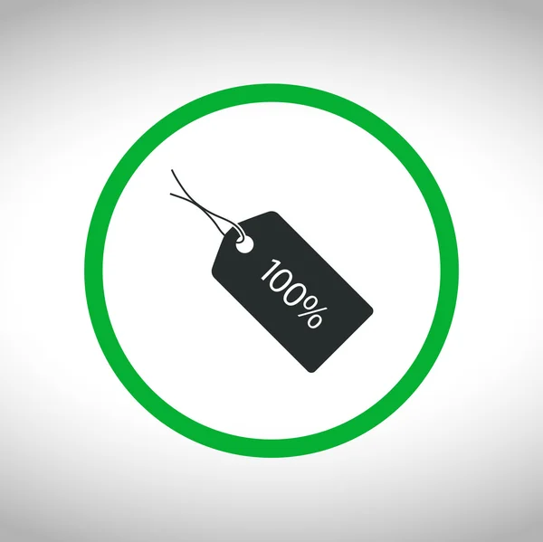 Icona tag al 100% — Vettoriale Stock