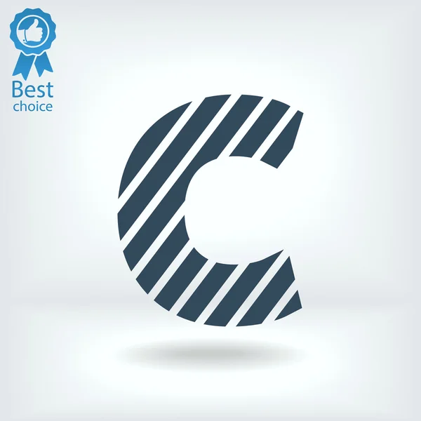 Zebra alfabet letter C — Stockvector