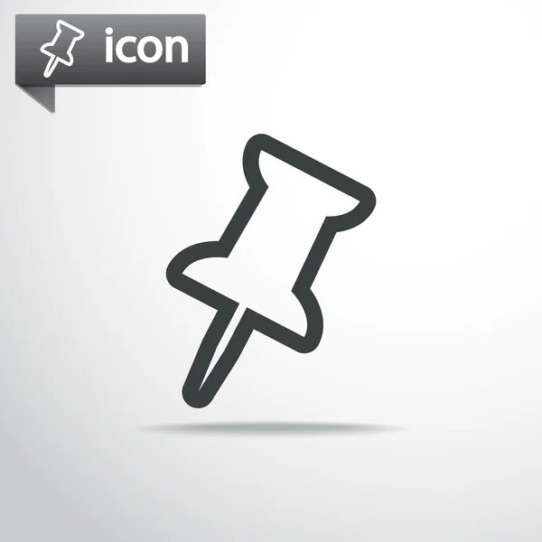 Empuje icono pin — Vector de stock