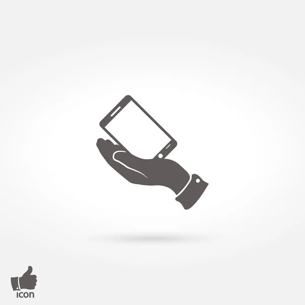 Smartphone dans l'icône mains — Image vectorielle