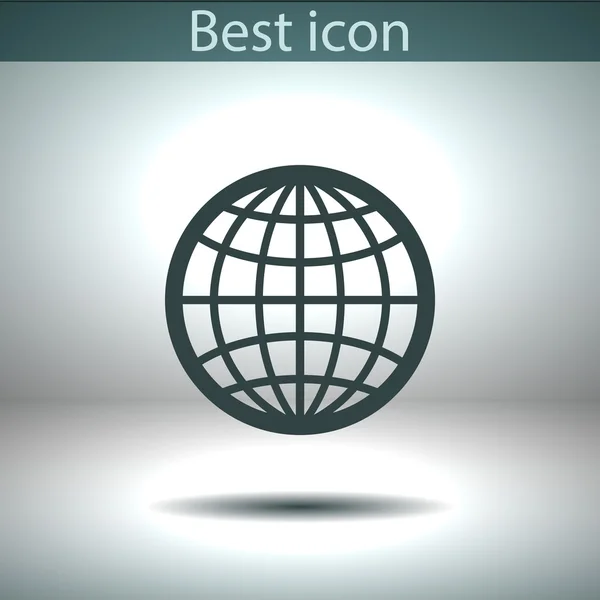Globe Icon Design plat — Vector de stoc