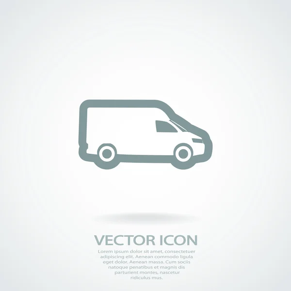 Camión icono plano — Vector de stock