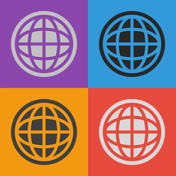 Globe Icon Flat  design — Stock Vector