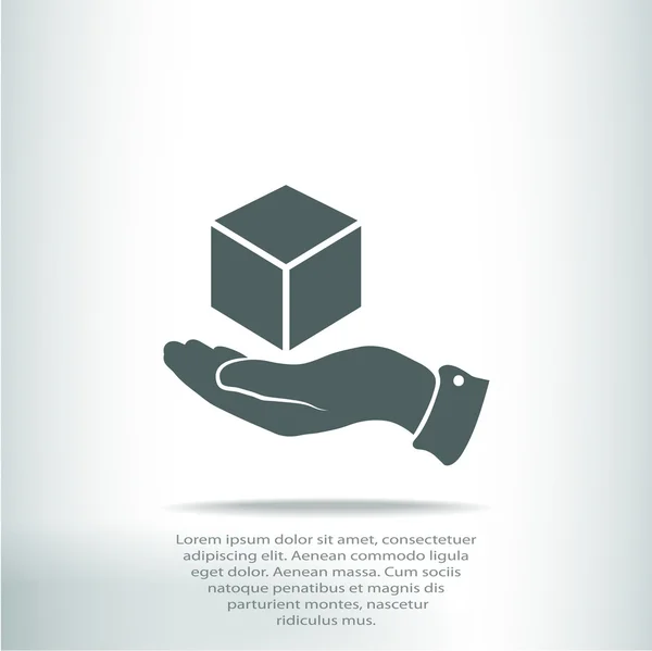 Cube 3d à la main — Image vectorielle