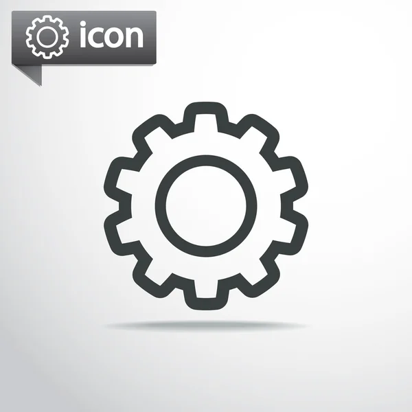 Gear icon. Flat design style — Stock Vector