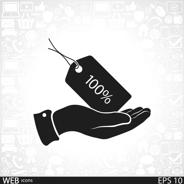 100 por ciento icono de etiqueta — Vector de stock