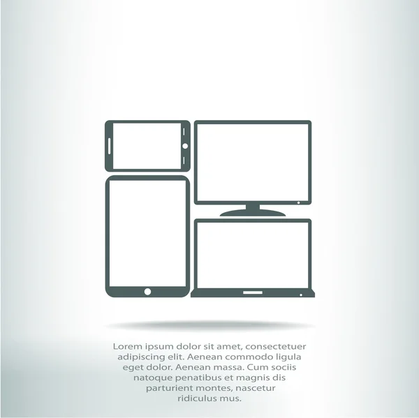 Aantal elektronische apparaten pictogram — Stockvector