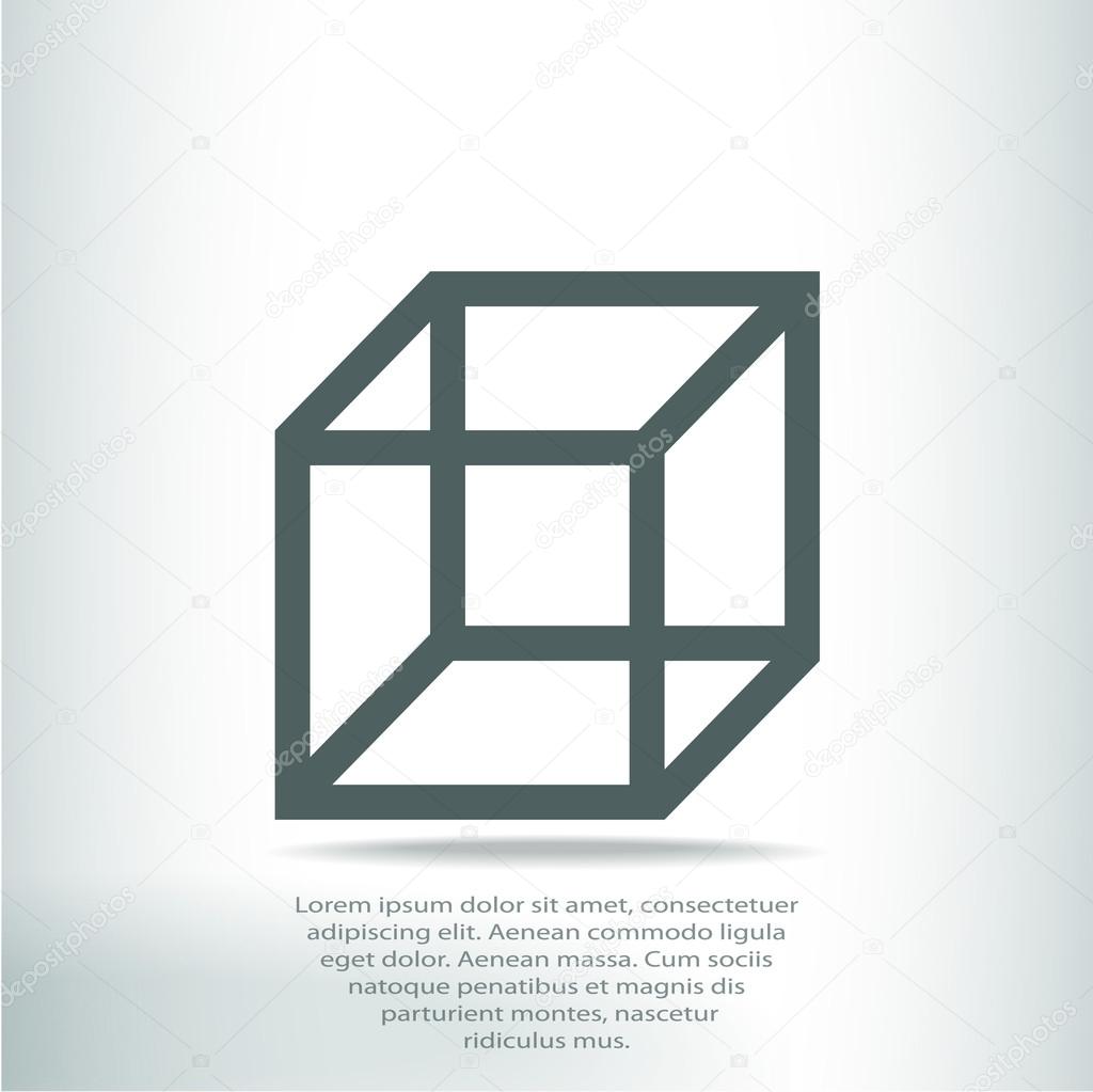 3d cube logo design icon