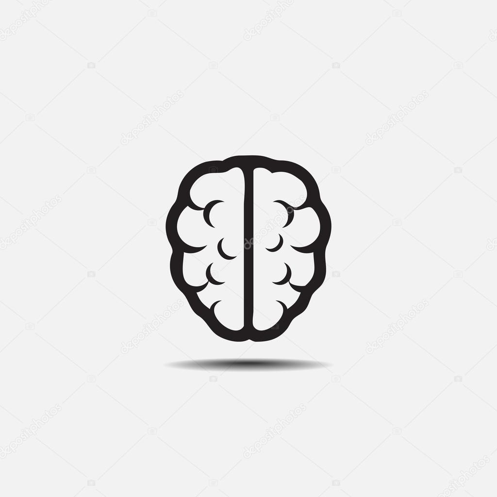 Brain icon Flat design style