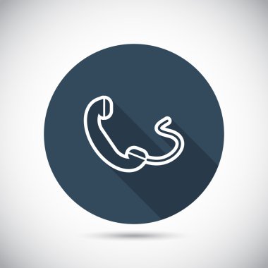 telefon, düz simgesi