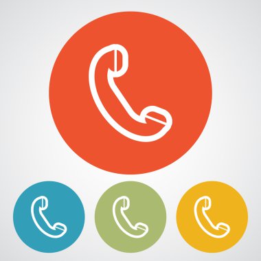 telefon, düz simgesi