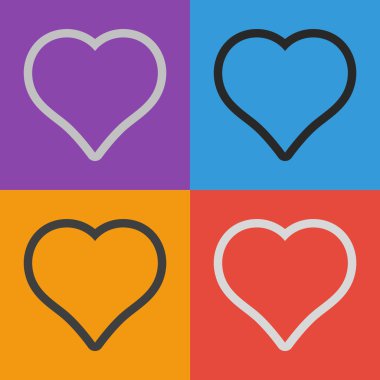 Kalp simgesi düz tasarım