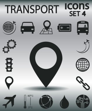 Set ulaşım simgeler