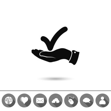 simge onaylayın. düz tasarım stil