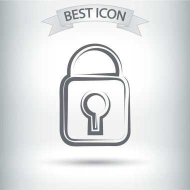 Kilit simgesi. Düz tasarım stili
