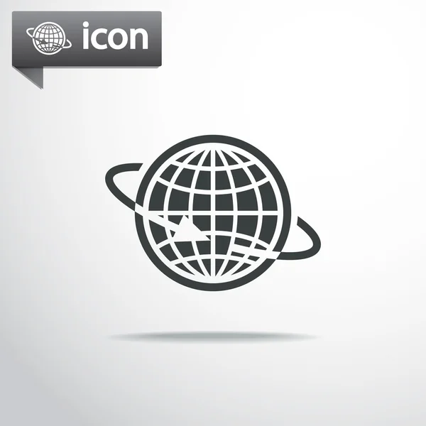 Globe Icon Design plat — Image vectorielle