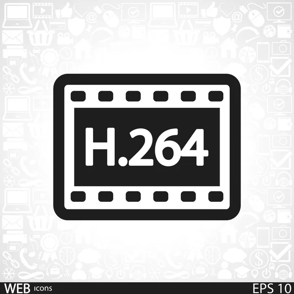 H.264 Conception d'icône vidéo — Image vectorielle