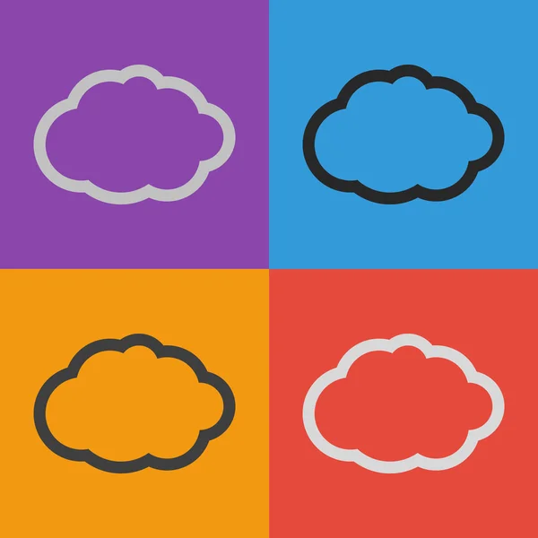 Icône Cloud Style design plat — Image vectorielle