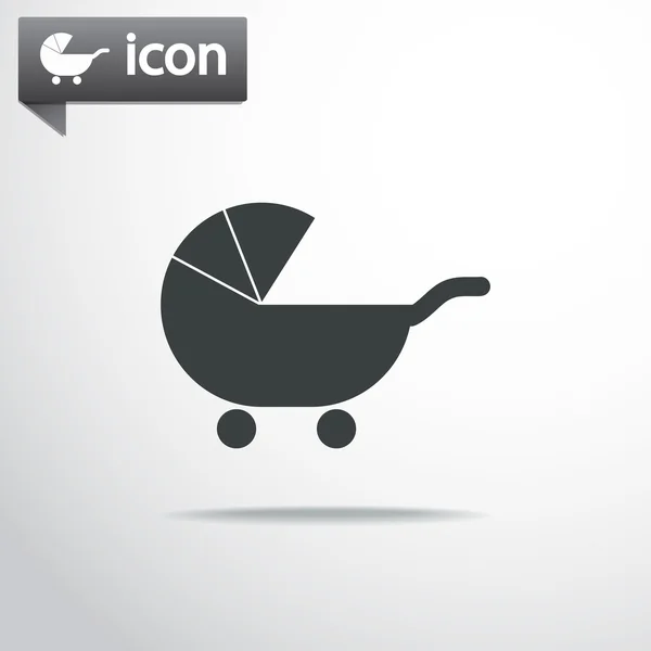 Baby Carriage Silhouette icon — Stock Vector