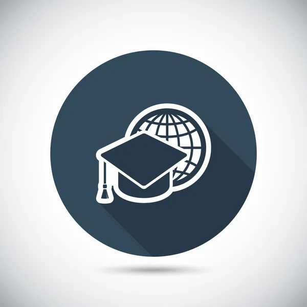 Graduatie cap pictogram — Stockvector