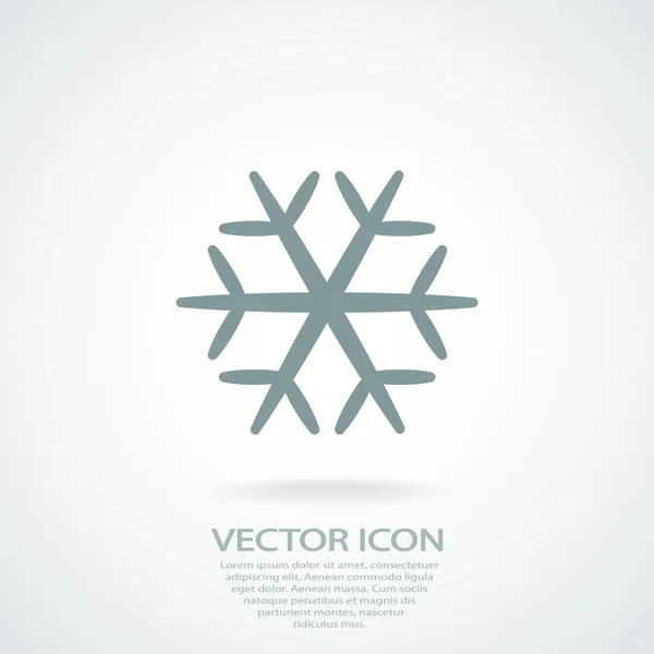 Flocon de neige icône plate — Image vectorielle