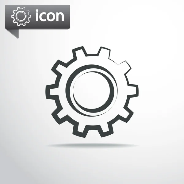 齿轮Icon 。平面设计风格 — 图库矢量图片