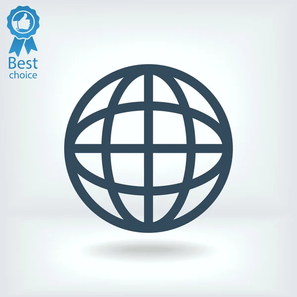 Globe Icon Design plat — Vector de stoc