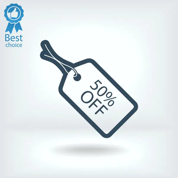 50 percent OFF tag icon — Stock Vector