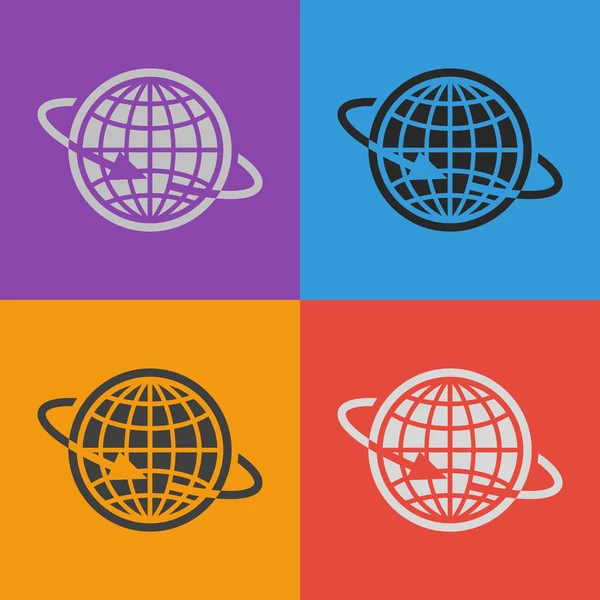 Globo Icono Diseño plano — Vector de stock