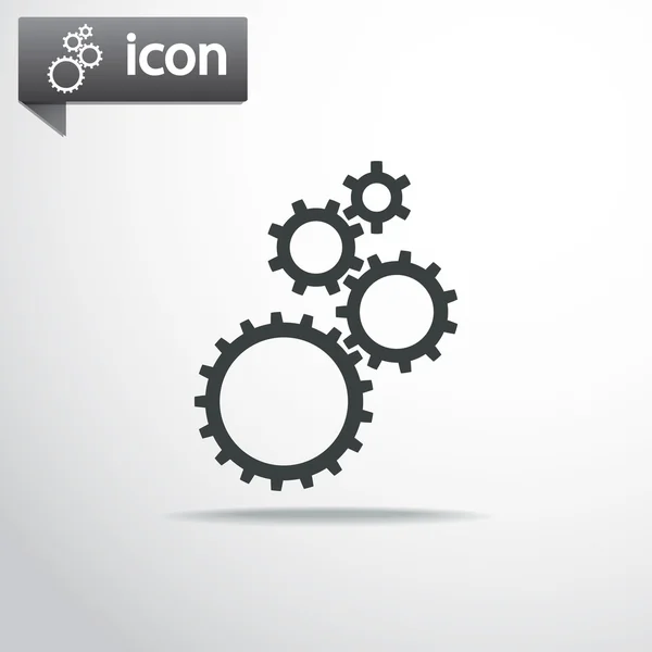 齿轮Icon 。平面设计风格 — 图库矢量图片